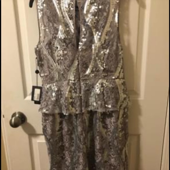 Adrianna Papell peplum sequin dress - Picture 3 of 5